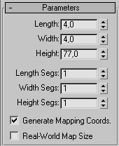 Parameters of table legs